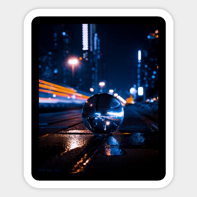 Lensball and light trails Sticker by Davd